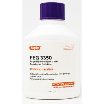 Polyethylene Glycol (PEG 3350) 17.9 oz each (1 or 3 Pack) by Rugby - 3 Pack