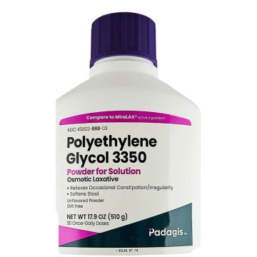 Polyethylene Glycol 3350, 17.9 oz each (1 or 3 Pack) by Padagis - 3 Pack