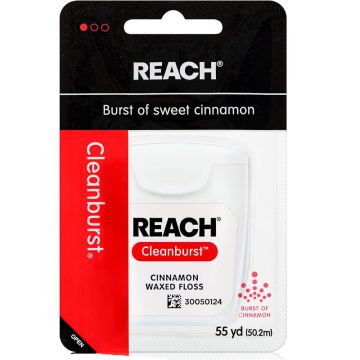 Reach Dental Floss, Waxed with Sweet Cinnamon Flavor 55 yards