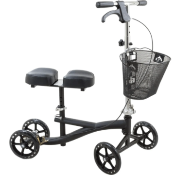 Roscoe Knee Scooter, 4 ft. 11" to 6 ft. 6" Accommodates, 350 lb Weight Capacity - Black