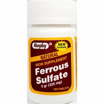 Ferrous Sulfate 325 mg 100 Tablets by Rugby