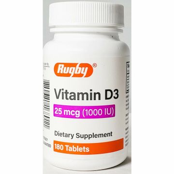 Vitamin D3, 25 mcg (1000 IU) 180 tablets by Rugby