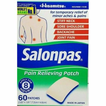 Salonpas Pain Relieving Patch, 60 Patches Per Box (1 or 3 Pack) - 1 Pack