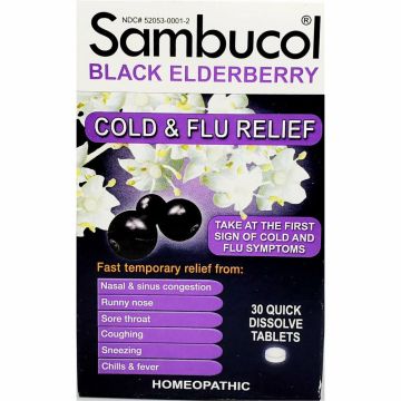 Sambucol Black Elderberry Cold & Flu, 30 Quick Dissolve Tablets