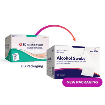 Becton Dickinson Alcohol Swabs Foil Wrapped, Non-Sterile - Box of 100 ITEM has been discontinued