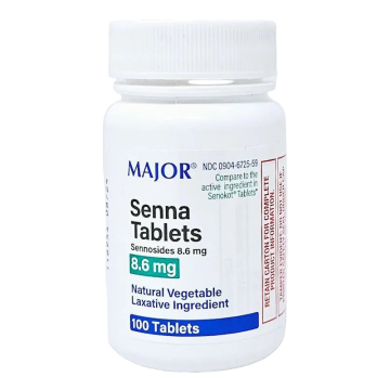 Senna Tablets (Sennosides) 8.6 mg 100 Tablets by Major