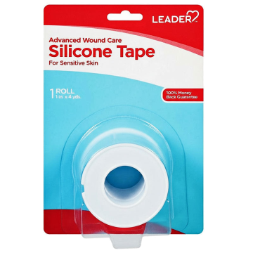 Silicone Tape Gentle Wound Care Tape for Sensitive Skin 1 inch x 4 Yards, 1 Roll