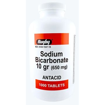 Sodium Bicarbonate 650 mg (Antacid) 1000 Tablets by Rugby