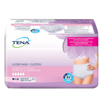 Female Adult Absorbent Underwear TENA Women Super Plus Pull On with Tear Away Seams Disposable Heavy Absorbency - Small / Medium -29 to 40 Inch Waist / Hip