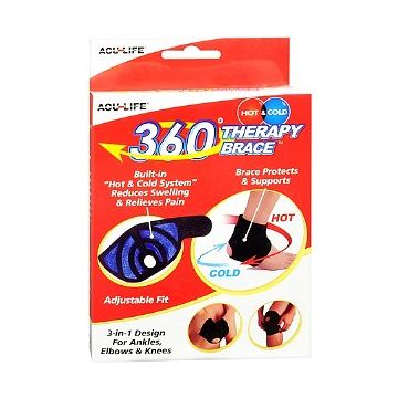 Acu-Life 360° Hot and Cold Therapy Brace, Black by Health Enterprises - Back Brace, 26 inch to 50 inch Waist Size.