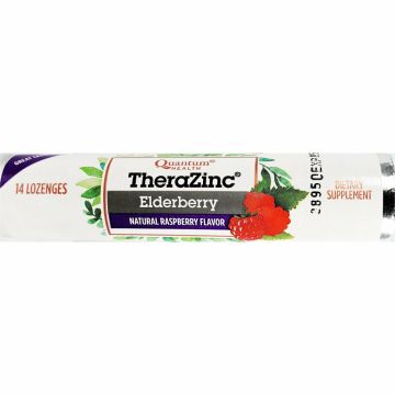 Therazinc Elderberry Lozenges (Natural Raspberry Flavor), 14 Count