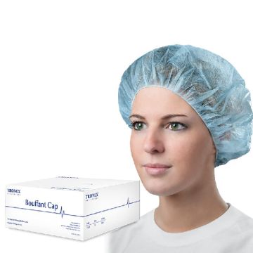 Tronex Bouffant Cap Disposable Fluid-Resistant Non-Woven 100/Box
