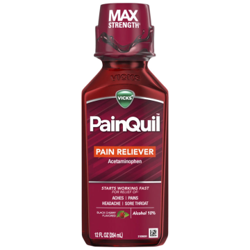 Vicks PainQuil Pain Reliever Daytime Liquid 12 oz, Black Cherry