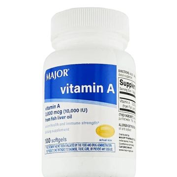 Vitamin A 3000 mcg 100 Softgels by Major