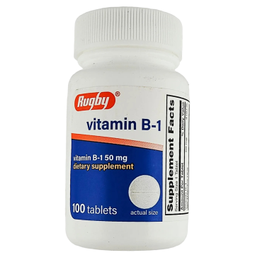 Vitamin B1, 50 mg by Rugby 100 Tablets (1 or 3 Pack) - 3 Pack