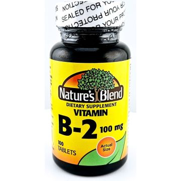 Vitamin B2, 100 mg 100 Tablets by Natures Blend