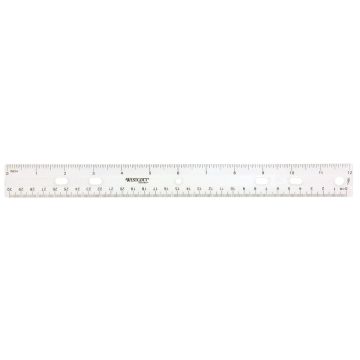 Westcott 12" English and Metric Plastic Ruler, Clear (45012) - 36