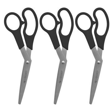 Westcott All Purpose Value Scissors, 8' Bent, Pack of 3, Black (13402) - 1