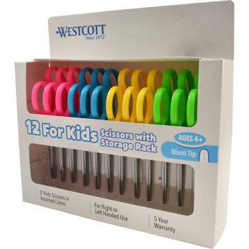 Westcott Kids 5" Scissors, Blunt (12 Pack) (13140) - 1