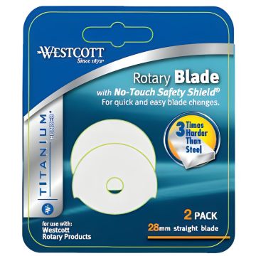 Westcott Titanium Bonded 28mm Paper Trimmer Replacement Blades, Pack of 2 (14784) - 1