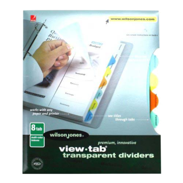 Wilson Jones View-Tab 8 Tab Round Multicolor Dividers - W55063