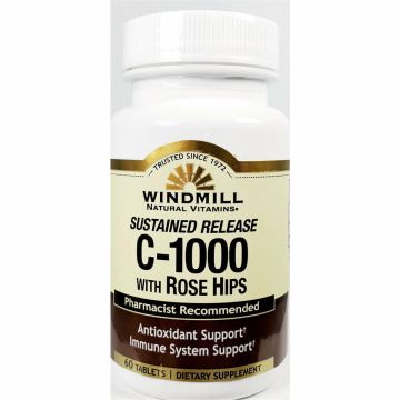 Vitamin C-1000 mg with Rose Hips, 60 Tablets by Windmill