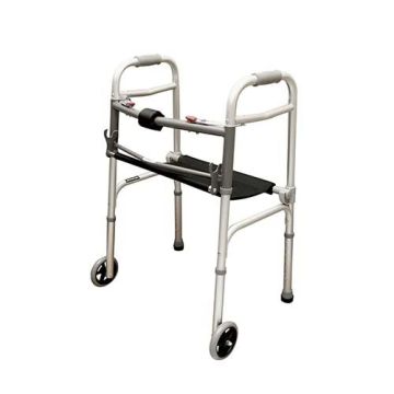 2 Button Walker with Roll-Up Seat by Roscoe Medical