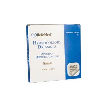 Sterile Thin Hydrocolloid Dressing with Film Back by ReliaMed - Box of 10