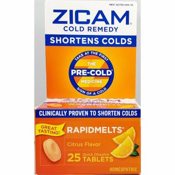 Zicam Cold Remedy Rapidmelts, 25 Quick Dissolve Tablets, Citrus Flavor