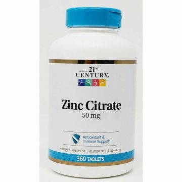 Zinc Citrate 50 mg 360 Tablets by 21st Century