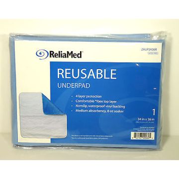 ReliaMed Reusable Underpad with Flap, 34 inch x 36 inch