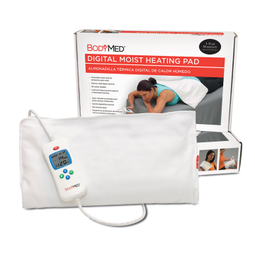 Digital Moist Heating Pad by BodyMed-BACKORDER MARCH 2026 - 14 inch x 14 inch White
